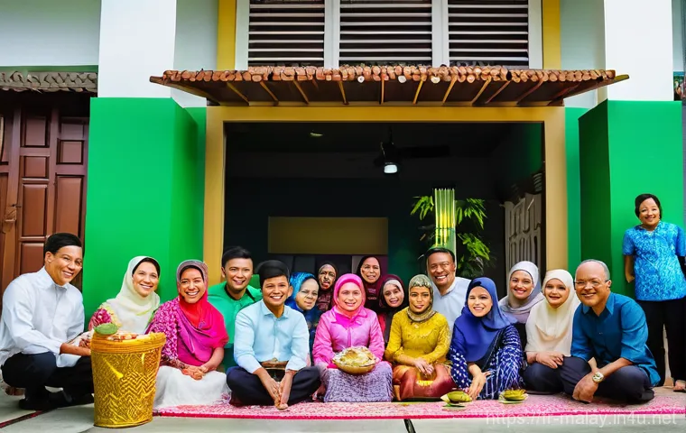 말레이시아의 전통 명절과 의식 - Image Prompt 1: Hari Raya Aidilfitri - A Malaysian Open House**