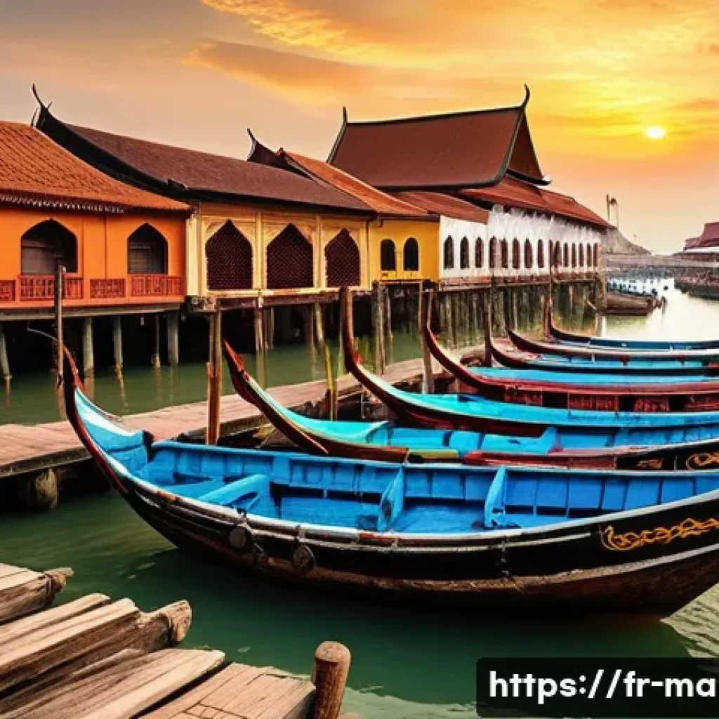 말레이시아의 독립 운동사 - **Prompt: The Bustling Port of 15th Century Malacca**
"A vibrant and bustling scene of the 15th-...